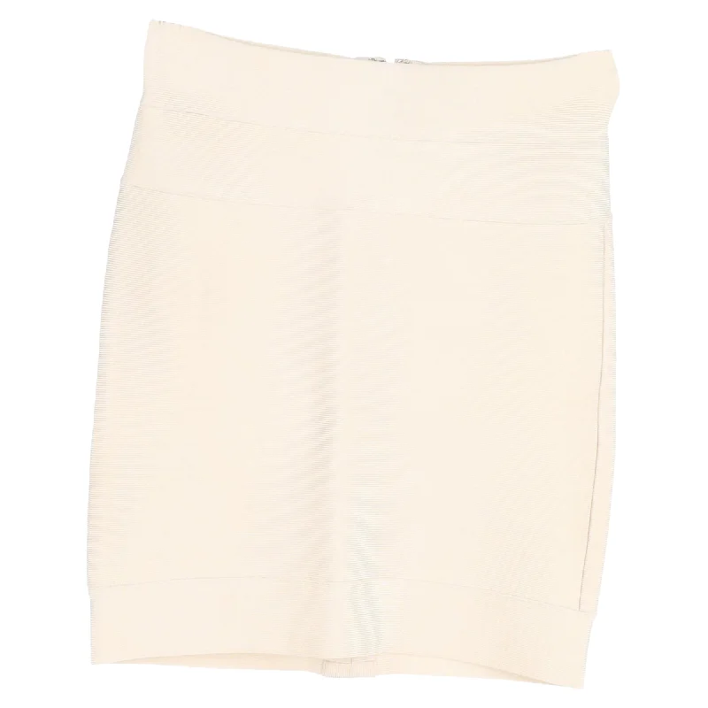 Midi Dresses for Versatile Wear -Herve Leger Charlotte Bandage Mini Skirt in White Rayon