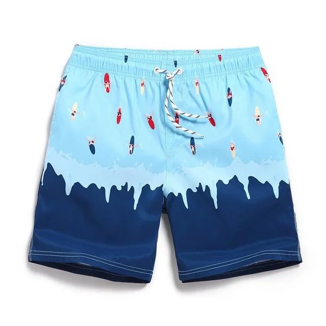 Trendy plaid shorts for men with bold colors and patterns for a modern style-Plus Size Men's Printed Bermudas Board Shorts for Beach Fitness Running