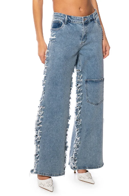 Embroidered Jeans for Detail -SONNY DISTRESSED RELAXED FIT JEANS