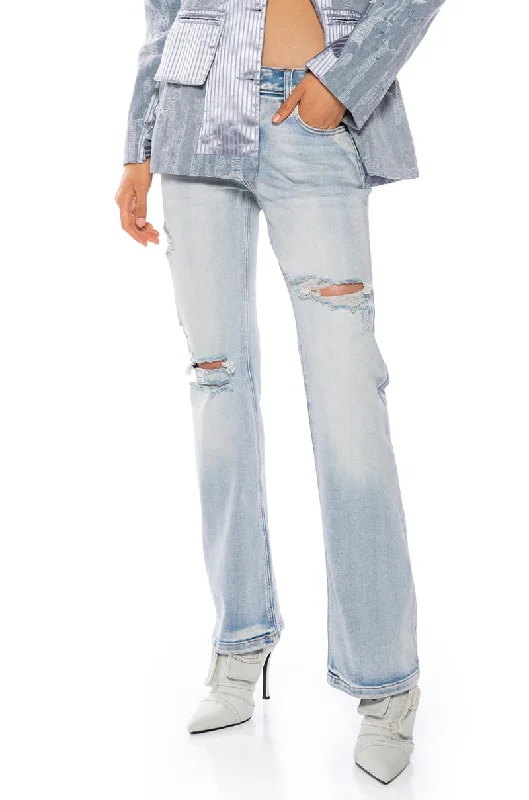 Stonewashed Jeans for Softness -MONICA DISTRESSED LOW RISE JEANS