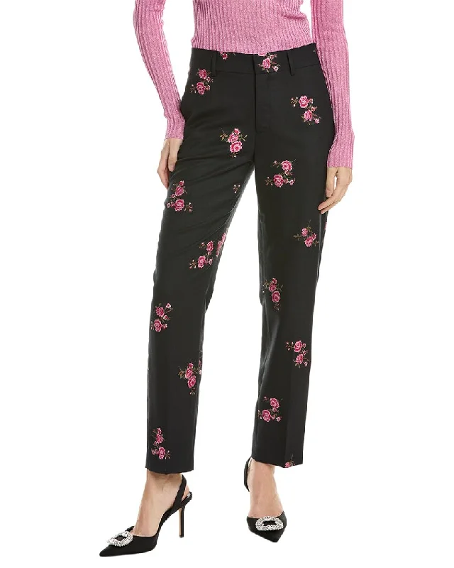 Designer skinny tight trousers for women with tailored fit and luxury finish -RED Valentino Wool-Blend Pant