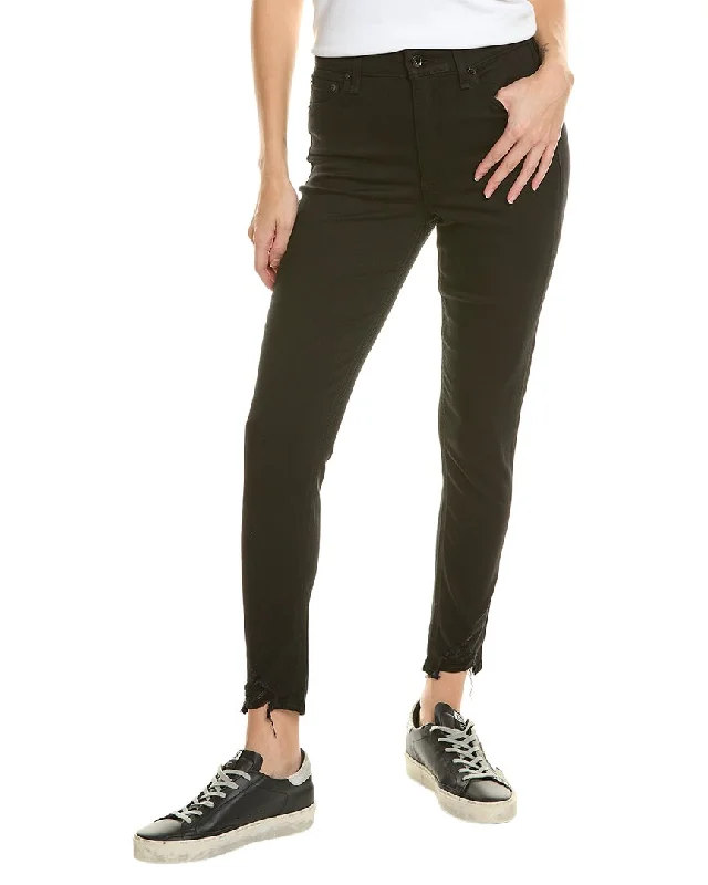 Form-fitting tight trousers for women with slimming effect and flattering cut -rag & bone Nina High-Rise Black Ankle Skinny Jean