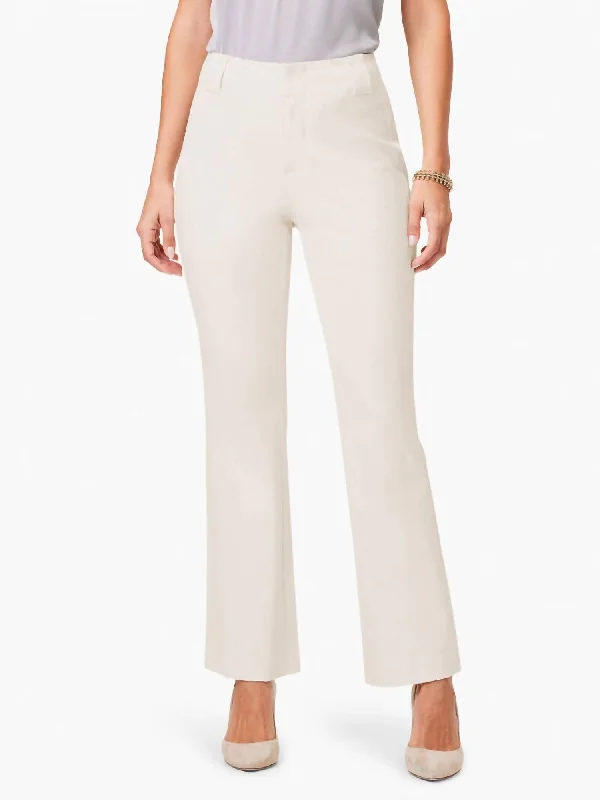 Retro-inspired tight trousers for men with a high-waisted fit and 80s vibe -Demi Boot Ankle Plaza Pant In Classic Cream