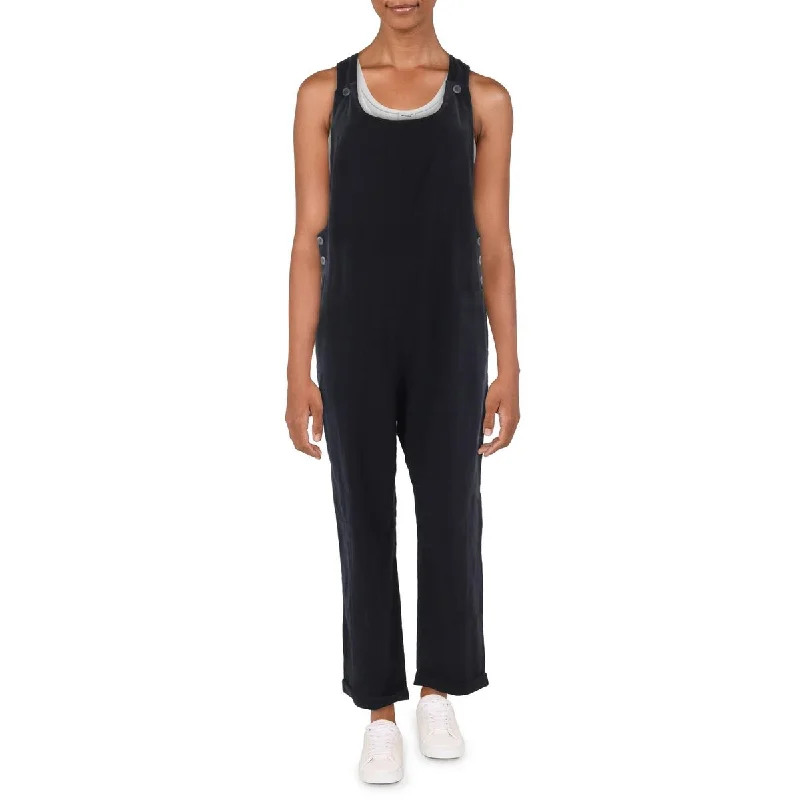 Versatile tight trousers for women with fold-over waist for adjustable comfort -Freya Womens Cotton Cropped Overall