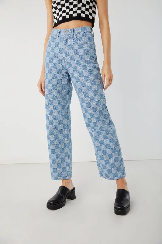 Party Jeans for Night Out -CHECKERED JEAN