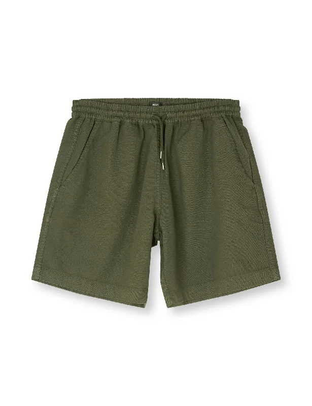 Trendy high-waisted shorts for women with a relaxed and comfortable style-Dyed Canvas Beach Shorts, Olive Night