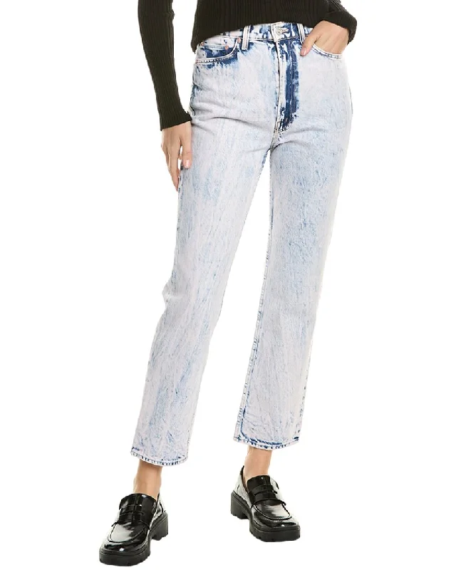 Light denim tight trousers for women with casual fit and comfortable material -MOTHER High-Waist Rider Pink Ankle Jean