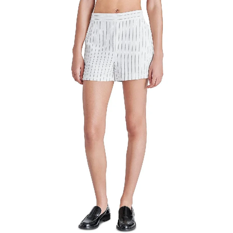 Casual shorts for women with a relaxed fit and elastic waistband for comfort-Steve Madden Womens Jessa Striped Short High-Waist Shorts