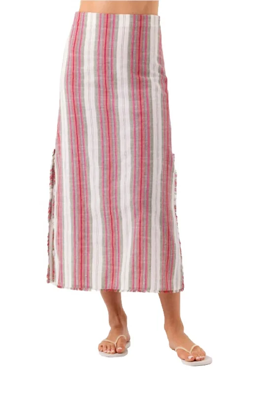 Halter Dresses for Chic Style -Louie Skirt In Sunshade Stripe