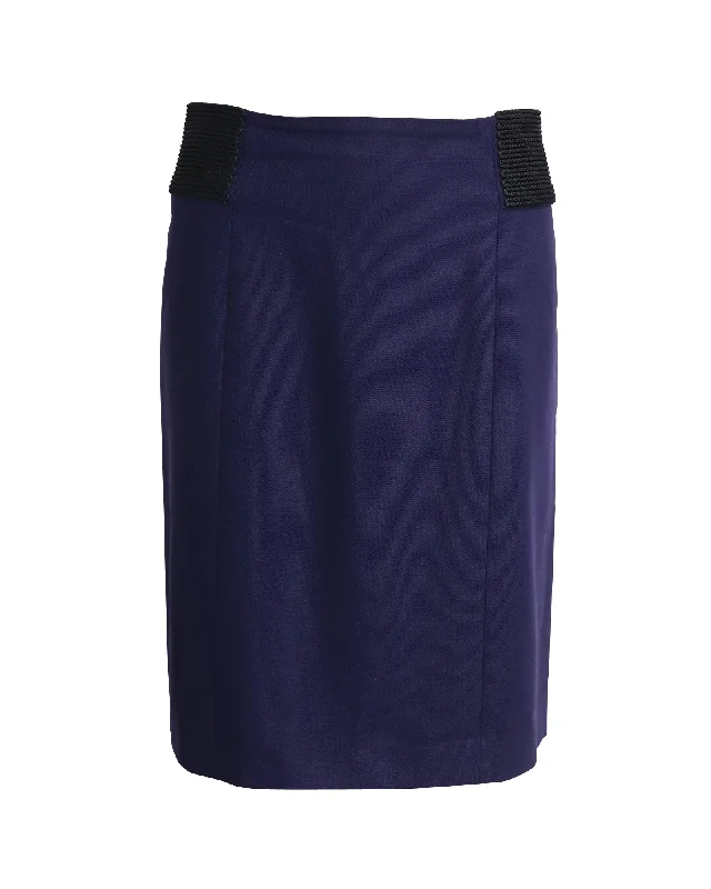 African Dresses with Culture -Alberta Ferretti Knee Length Skirt in Purple Wool