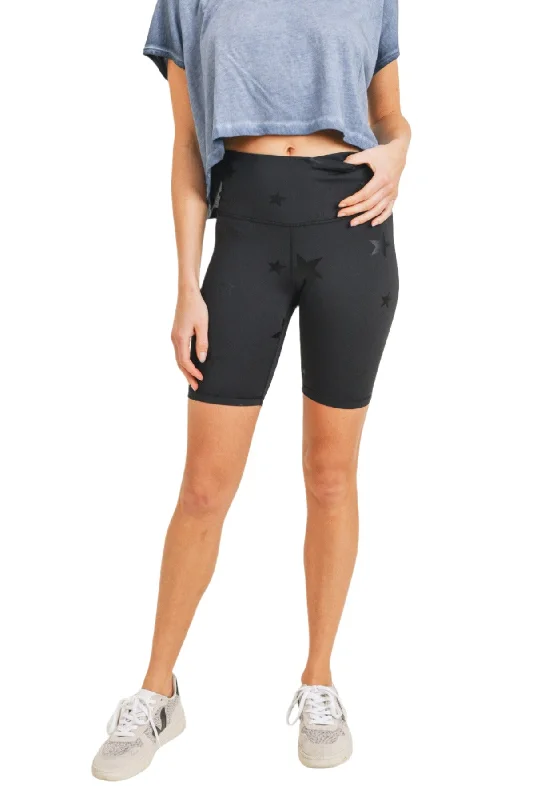 Best athletic shorts for women with a compression fit and breathable material for comfort-Mono B Reach for the Stars Bike Shorts APH3193 and Plus