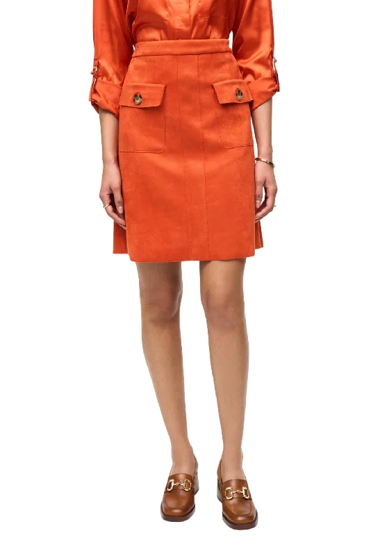 Embroidered Dresses for Detailed -Scuba A Line Pull On Skirt In Lava