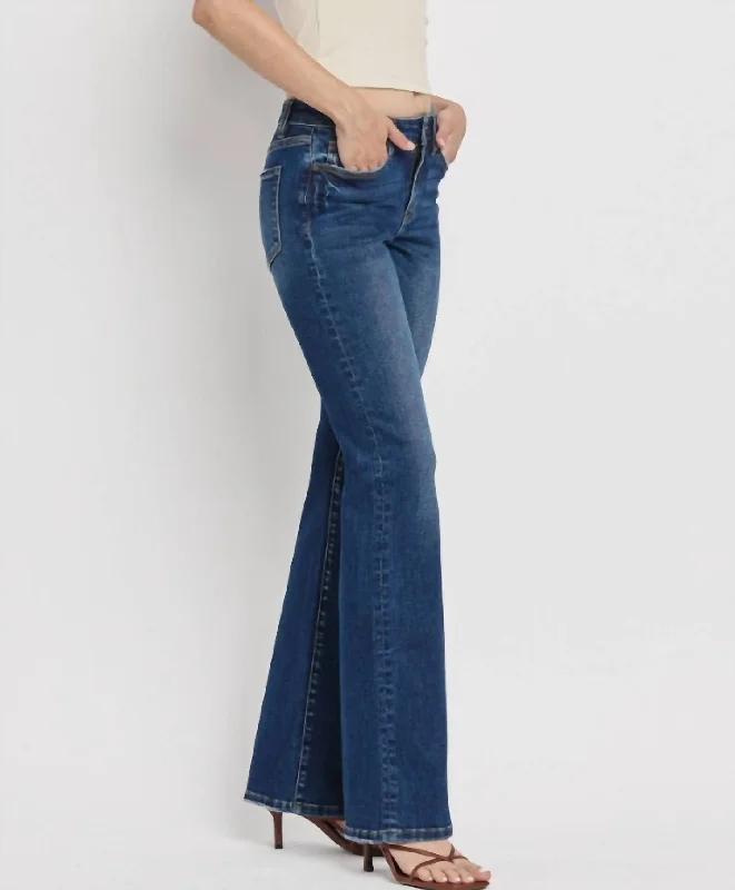 Lightweight tight trousers for women with breathable fabric and easy styling -Shakin In My Boots Bootcut Jeans In Dk Wash