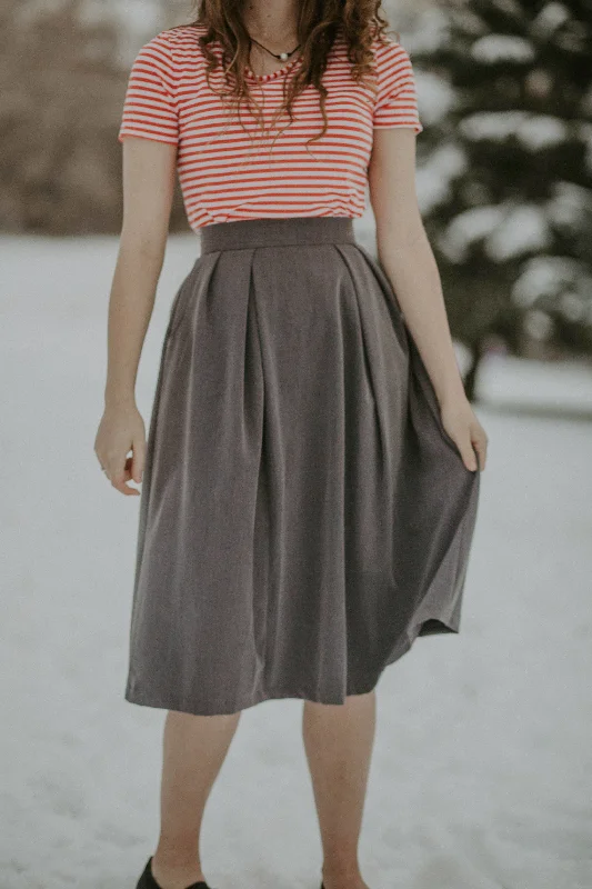 Mini Dresses for Youthful Look -Shelby Skirt Charcoal