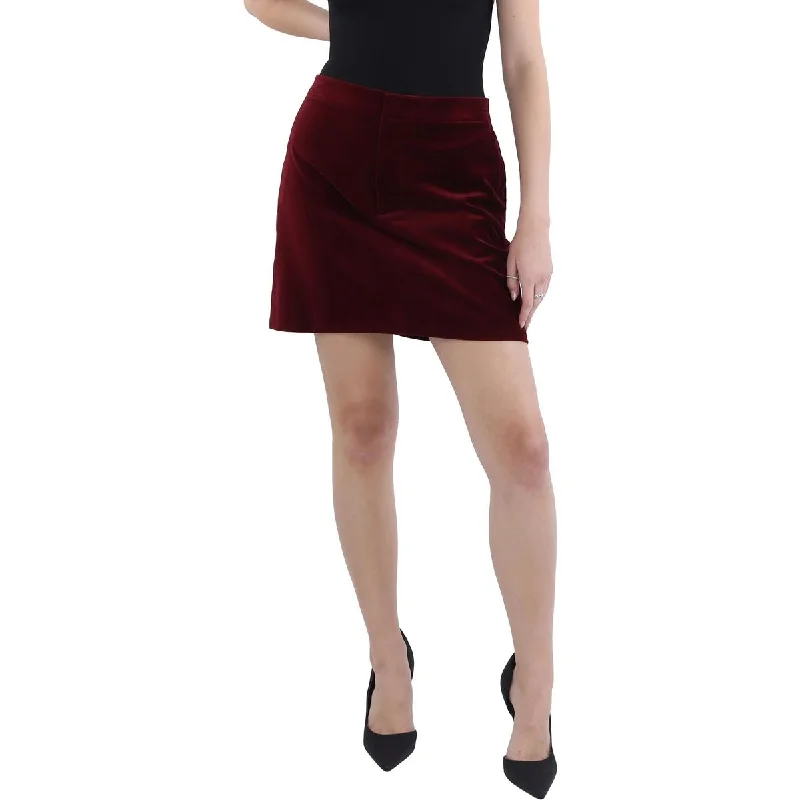 Wool Dresses for Warmth -Womens Velvet Mini Mini Skirt