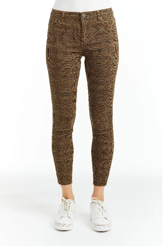 Office Jeans for Professional -Mona - High Rise Houndstooth Skinny