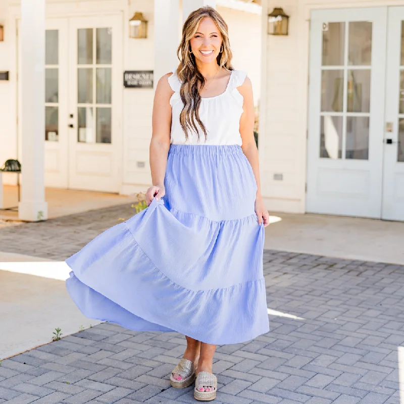 Tiered Dresses for Voluminous -Be That Girl Skirt, Periwinkle