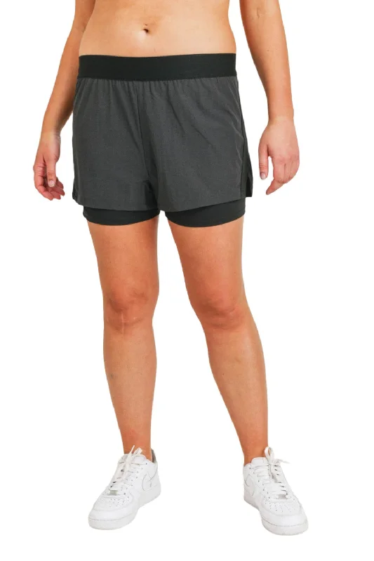 Stylish pleated shorts for women with a sophisticated design for casual office wear-Mono B Two-Toned Shorts APH2981 and Plus