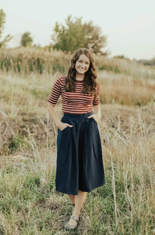 Graduation Dresses for Milestone -Shelby Skirt Navy