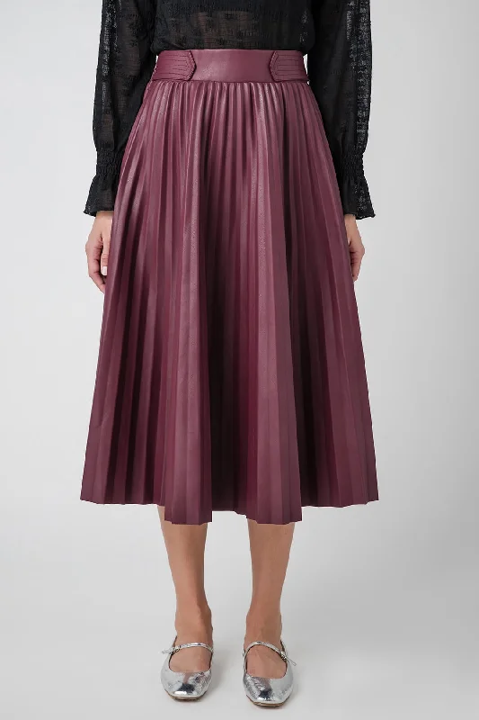 Wrap Dresses for Adjustable -Pinch Faux Leather Pleated Skirt