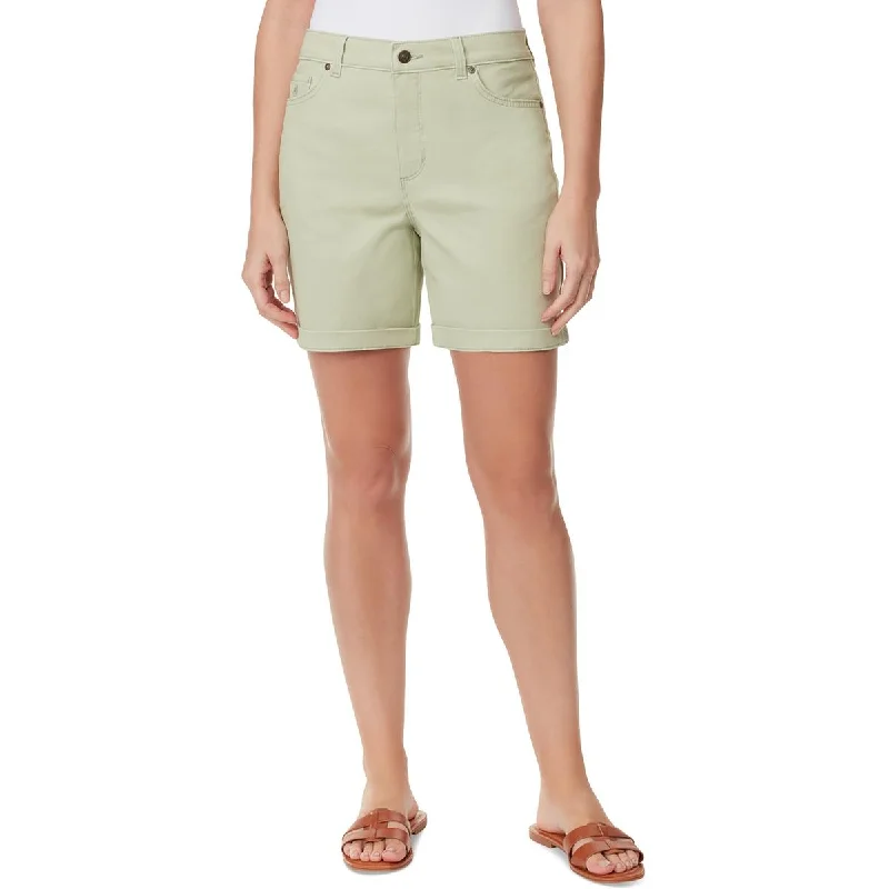 Stylish pleated shorts for women with a sophisticated design for casual office wear-Gloria Vanderbilt Womens Amanda High Rise Mini Denim Shorts