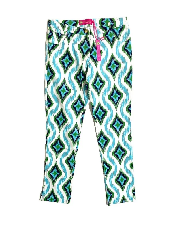 High-waisted tight trousers for women with tapered leg and vintage-inspired design -Women's Casual Stretch Printed Pants In Multicolor