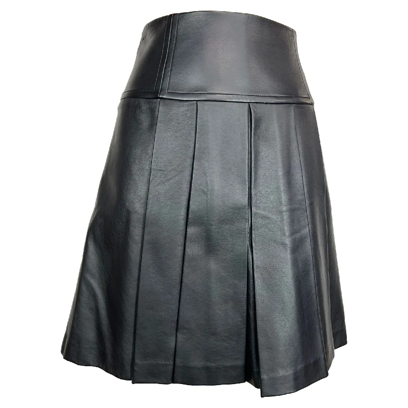 Shift Dresses for Simple Look -Michael Michael Kors Pleated Skirt in Black Faux Leather