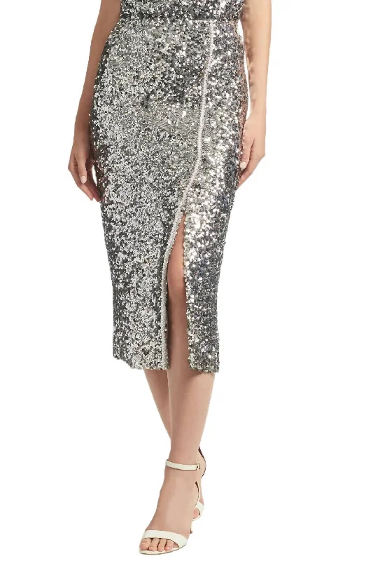 Off-shoulder Dresses for Feminine -Talisa Skirt In Silver