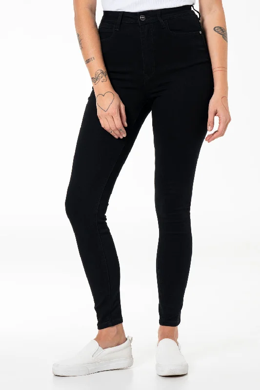 Straight Jeans for Classic Style -Rf09 Hi-Waisted Skinny Jeans _ 140839 _ Black