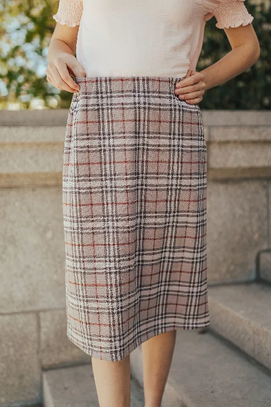 Valentine's Day Dresses for Romance -Carrie Skirt Rust Tartan