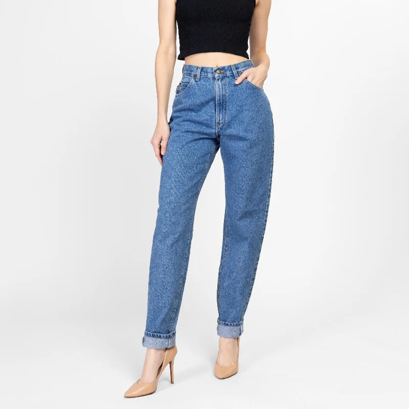 Blue Jeans for Everyday Wear -Small Long 90s Riders High Waisted Mom Jeans 27"