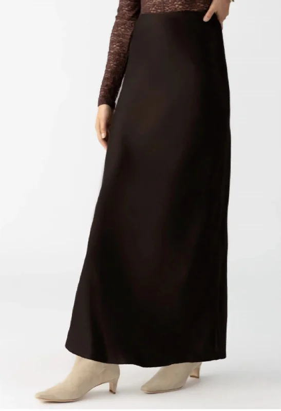 Tiered Dresses for Voluminous -Everyday Maxi Skirt In Coffee