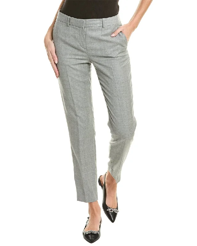 Black tight trousers for women with sleek design and versatile styling options -Theory Testra Wool Pant