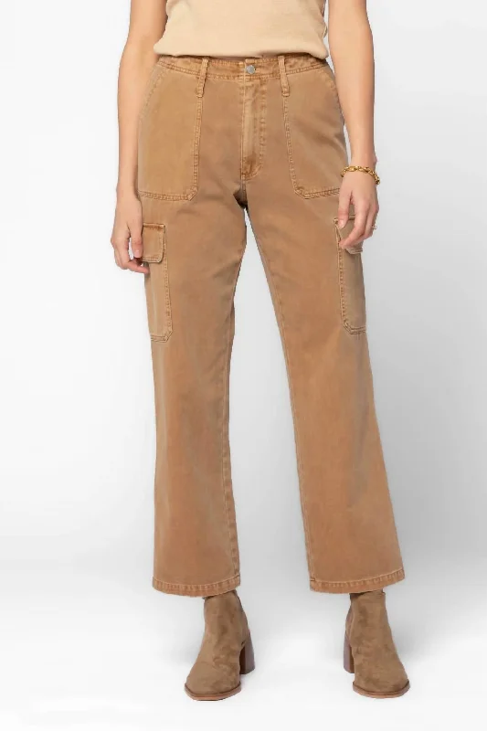 Tapered tight trousers for men with ankle-length finish for contemporary fashion -Bradley Cargo Pant In Tree Bark