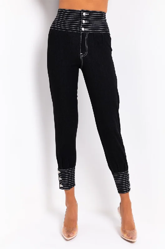 Low Waisted Jeans for Casual -THE BEST OF ME JEANS BLACK DENIM