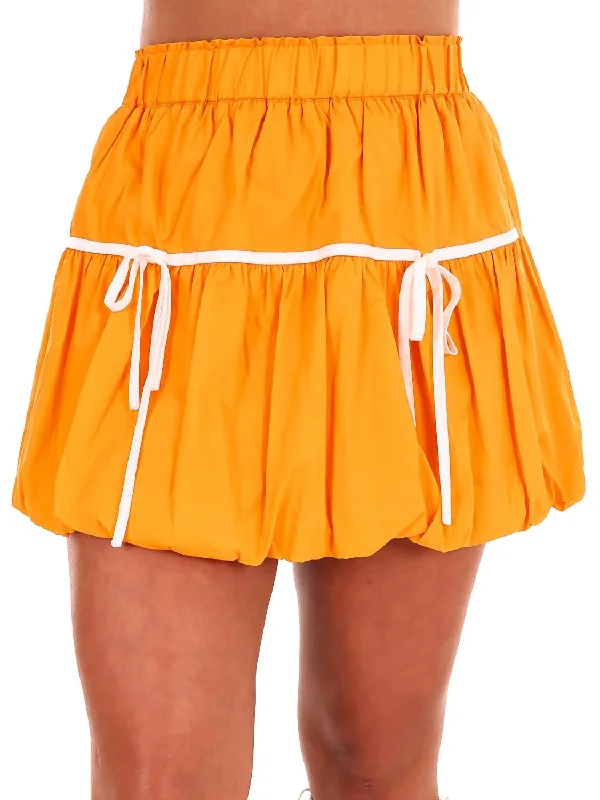 Red Dresses for Statement -Smoky Mountain Tie Mini Skirt In Tangerine