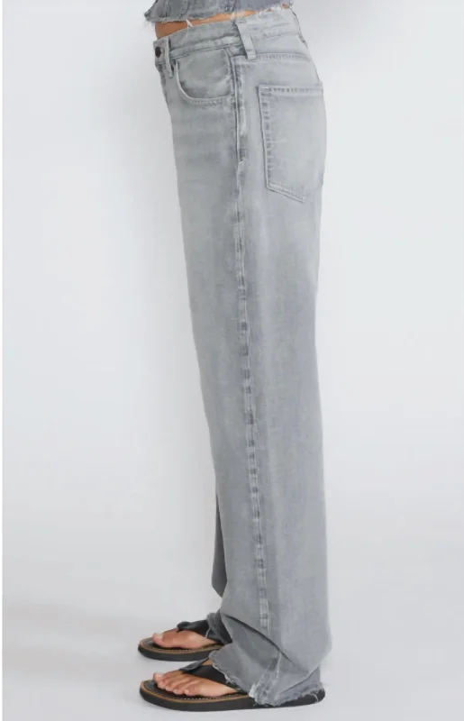 Stretchy knit tight trousers for women with soft fabric and relaxed fit -Altin In Moonstone