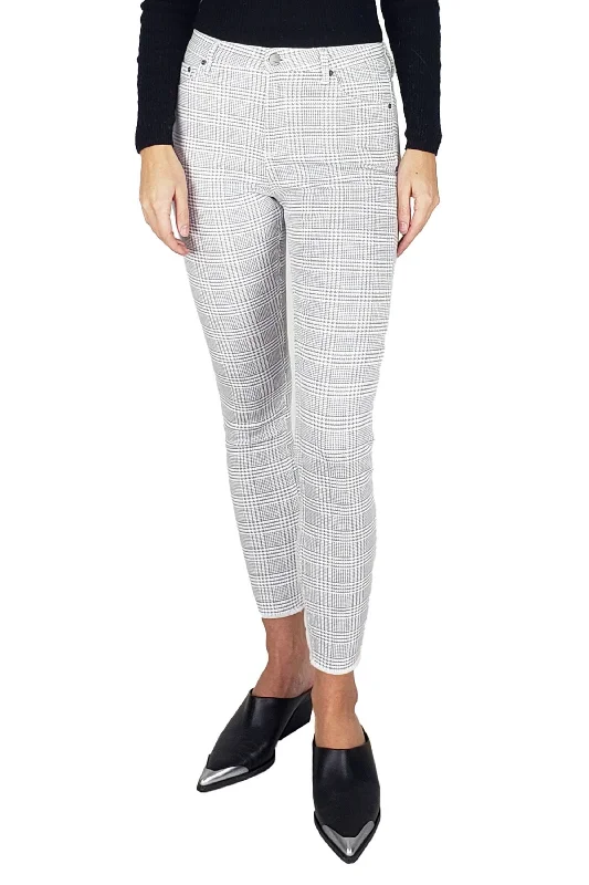 School Jeans for Uniform -Mona - High Rise Houndstooth Skinny