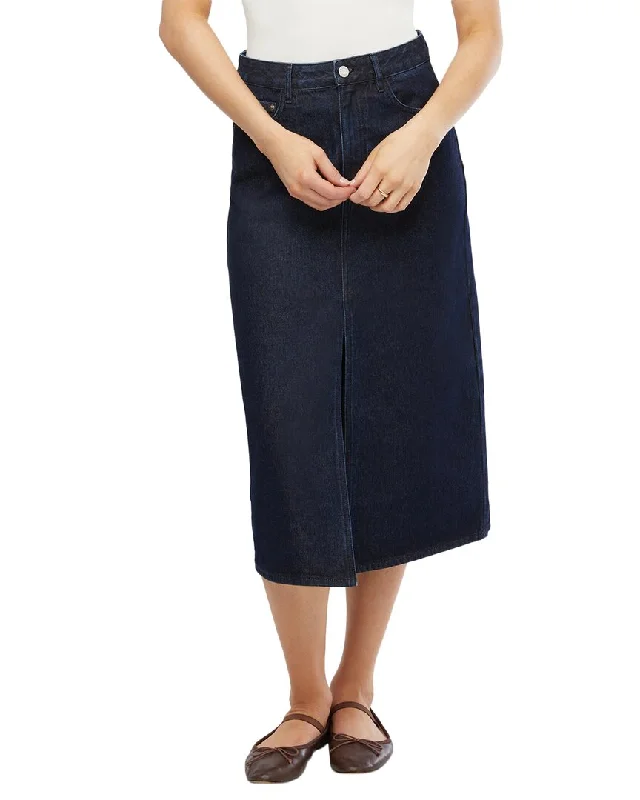 Cocktail Dresses for Party Time -WeWoreWhat Denim Midi Skirt