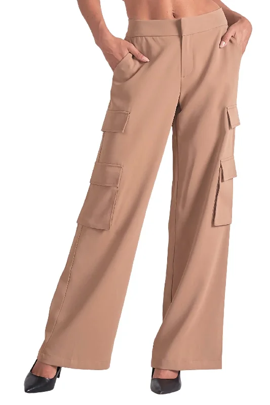 Designer skinny tight trousers for women with tailored fit and luxury finish -Raja Pants In Tan