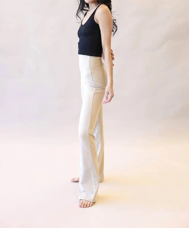 Boho-inspired tight trousers for women with earthy tones and relaxed fit -Bootcut Yoga Pant In Heather Beige