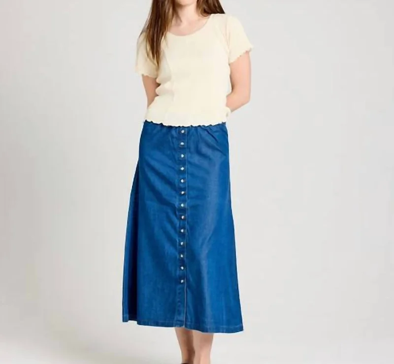 Long-sleeved Dresses for Coverage -Willow Skirt In Chambray