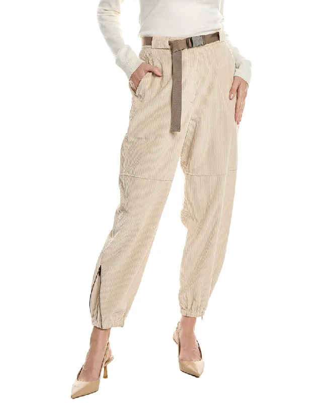 Smart casual tight trousers for women with cuffed ankle and tailored design -Brunello Cucinelli Pant