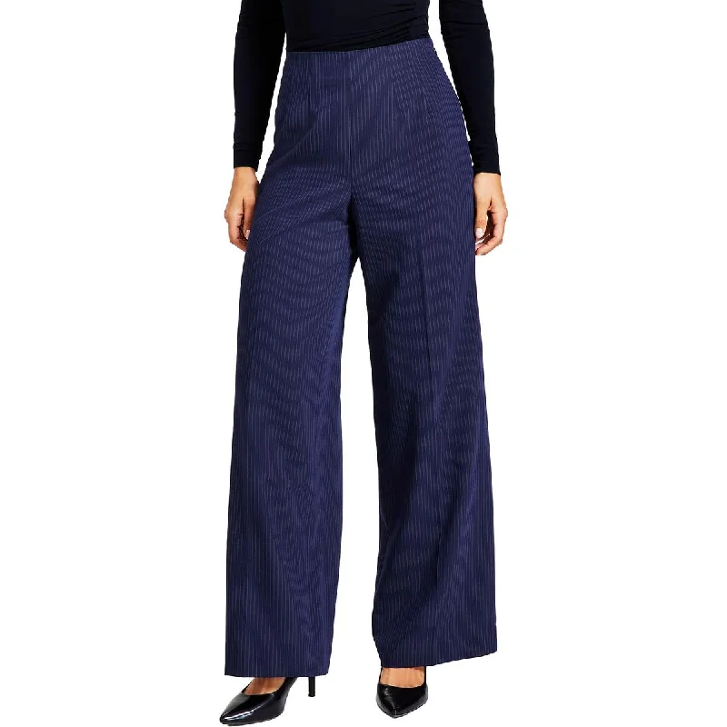 Statement tight trousers for women with bold color options for fashion-forward looks -Womens Wide Leg Pin Strip Wide Leg Pants