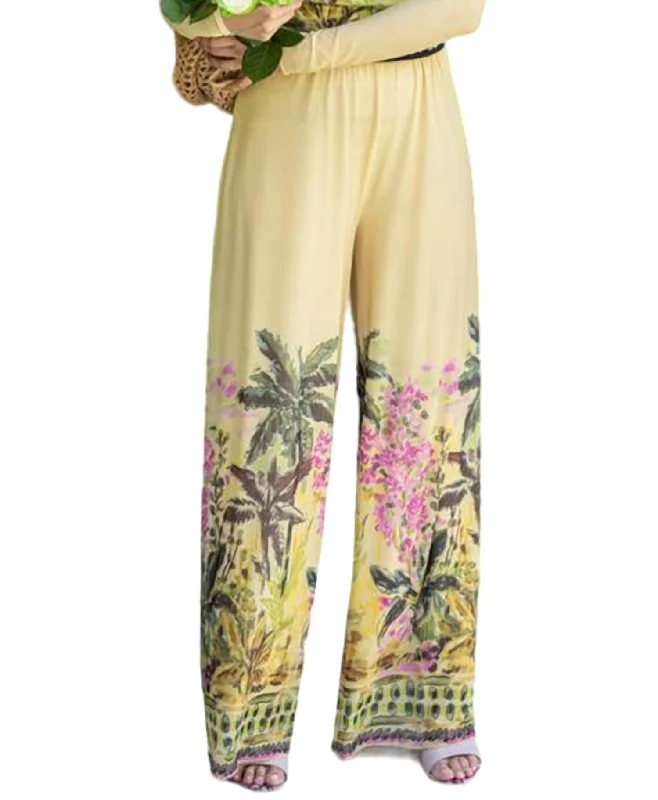 Tapered tight trousers for women with ankle-length fit and minimalist style -Palms Pull On Trousers In Multi