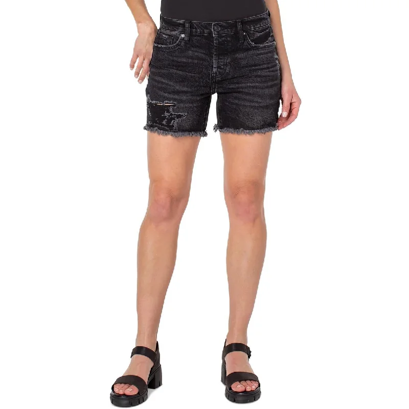 Comfortable fleece shorts for women with cozy lining for warmth on chilly days-Almost Famous Womens Earnest Frayed Hem Short Cutoff Shorts