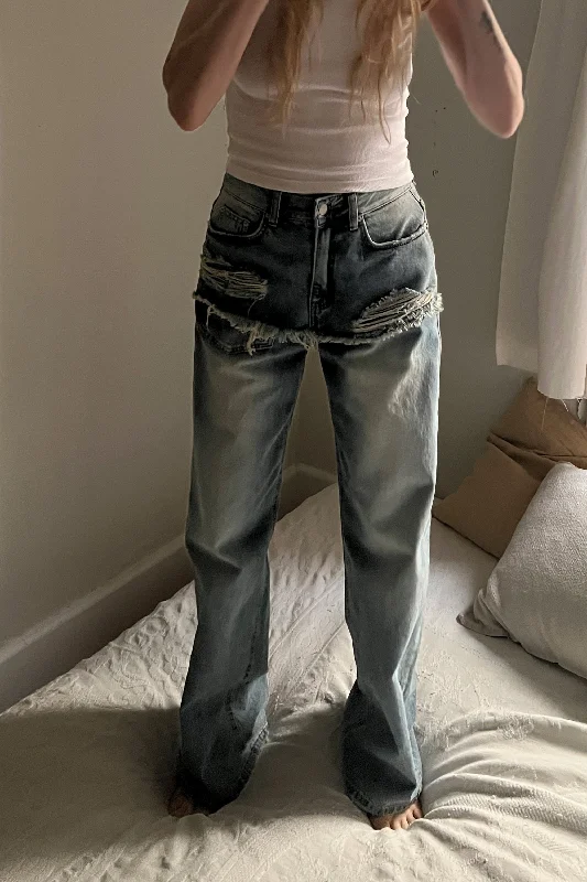 Slim Boyfriend Jeans for Hybrid -LAYERED EFFECT JEANS