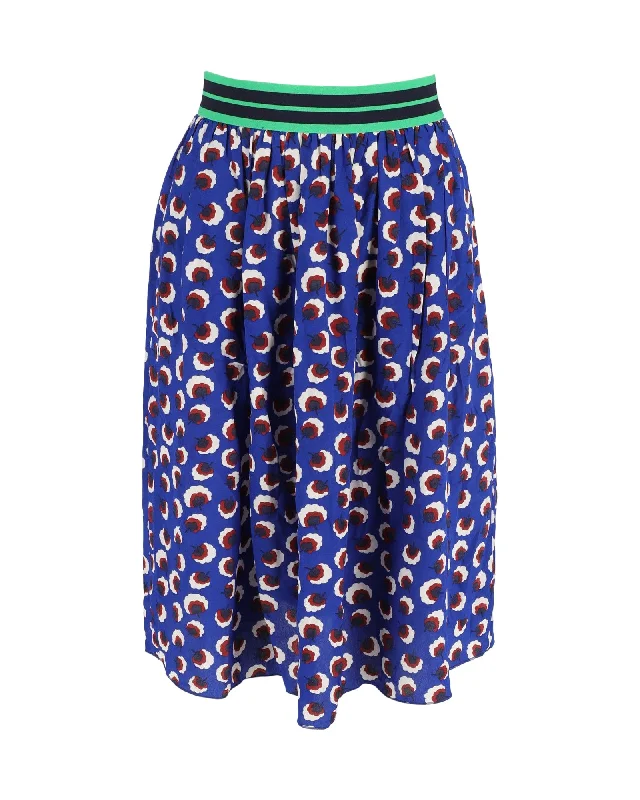 Party Dresses for Celebration -Stella McCartney Printed Skirt in Blue Silk