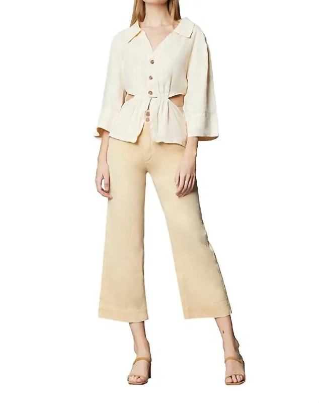 Stylish tight trousers for women with high-waisted fit for flattering look -Hepburn High Rise Wide Leg Jean In Butterscotch