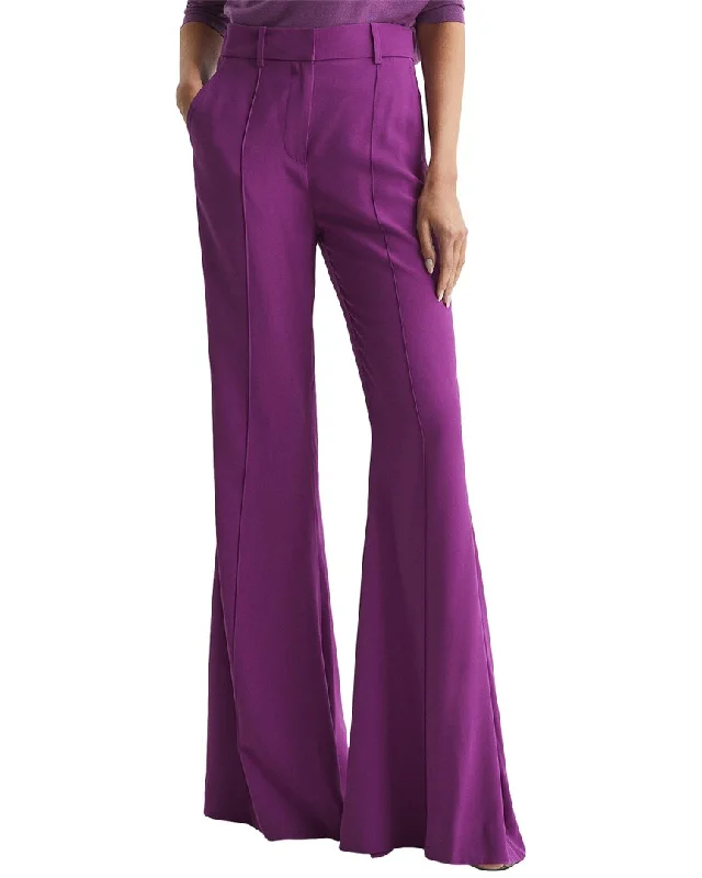 Vintage-inspired tight trousers for men with high waist and timeless look -Reiss Gabi Fluid Flare Trouser